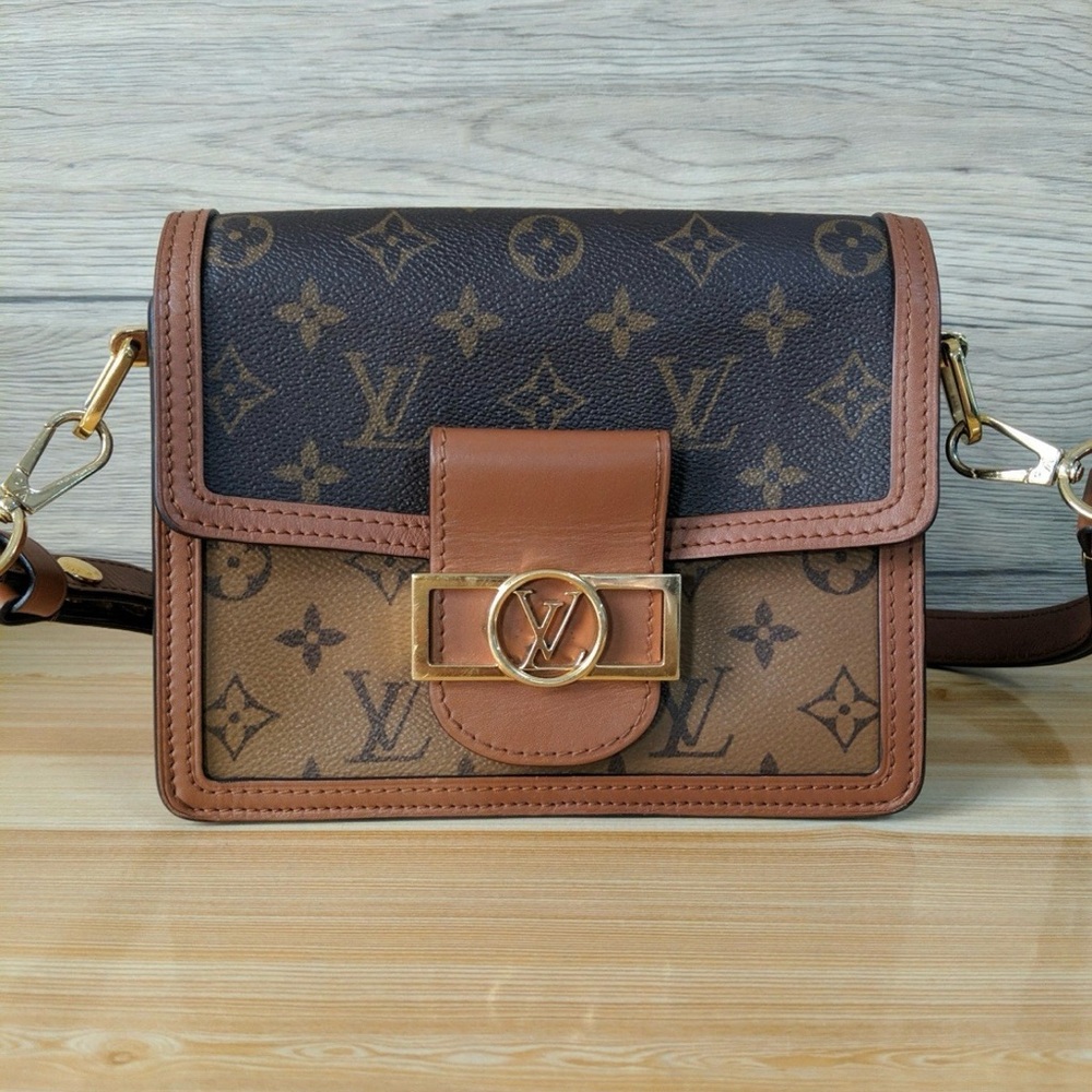 Louis Vuitton Dauphine Reverse Monogram Mini Brown Shoulder Bag